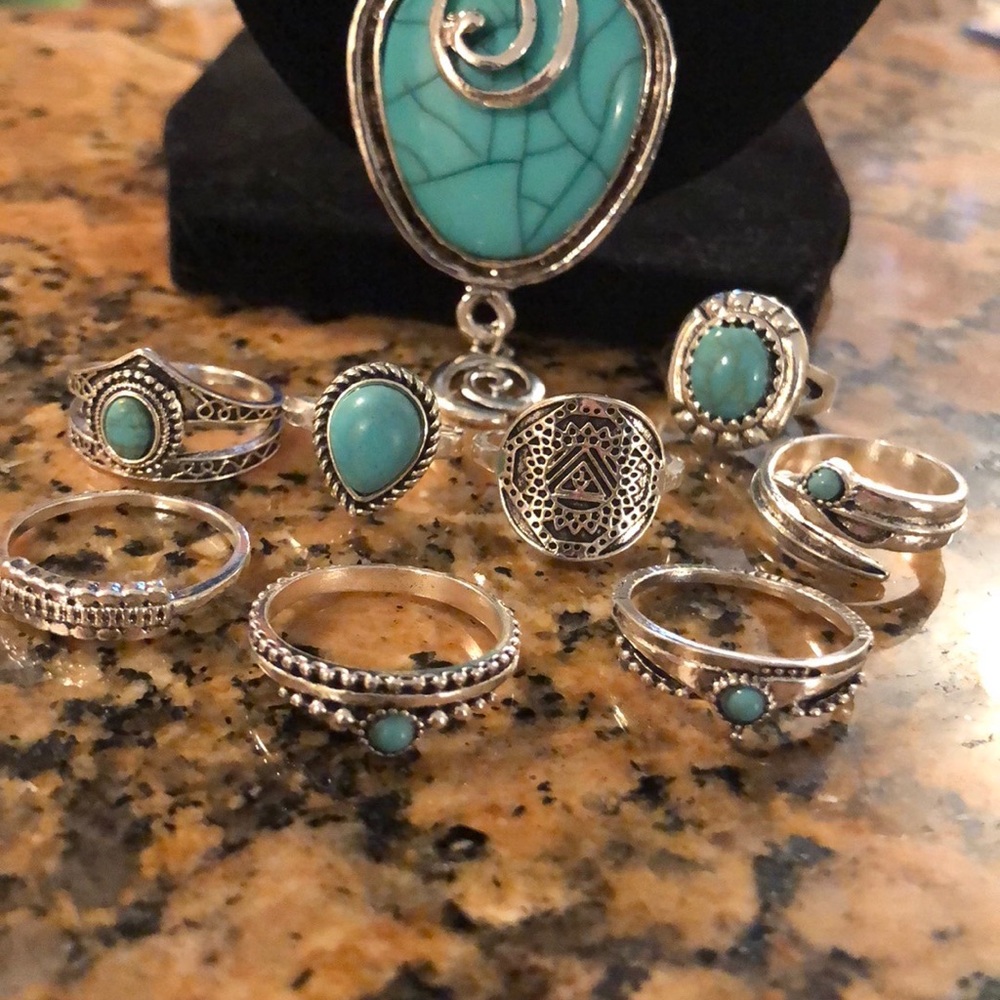 LAST 1🌟8pc Bohemian Ring Set all sz’s, Ring Set🌝 - Picture 7 of 7